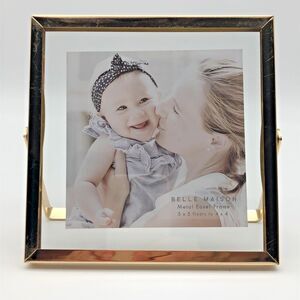 Belle Maison Square Gold Easel Picture Frame 4x4 & 5x5 Photo Sizes NEW